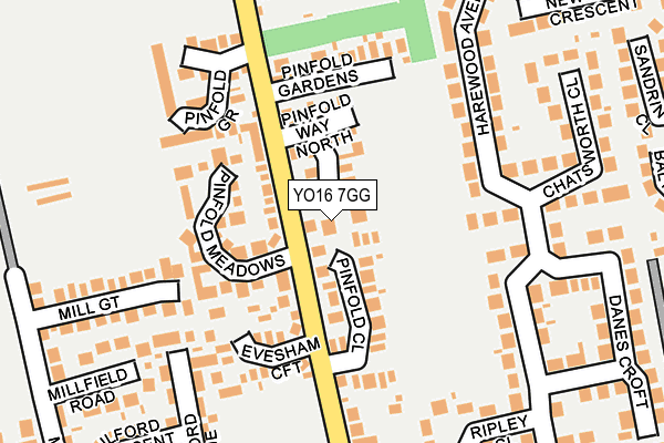 YO16 7GG map - OS OpenMap – Local (Ordnance Survey)