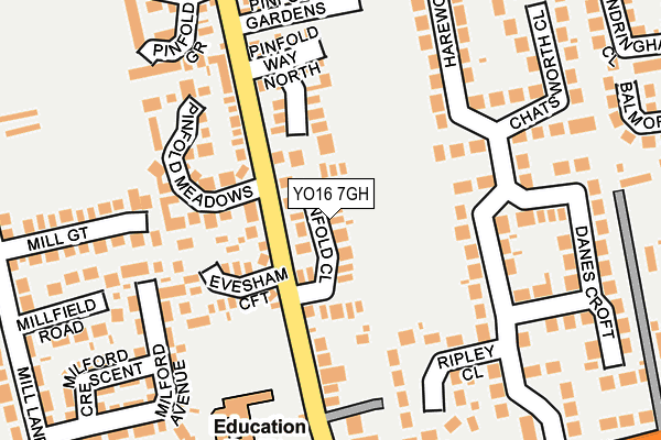 YO16 7GH map - OS OpenMap – Local (Ordnance Survey)