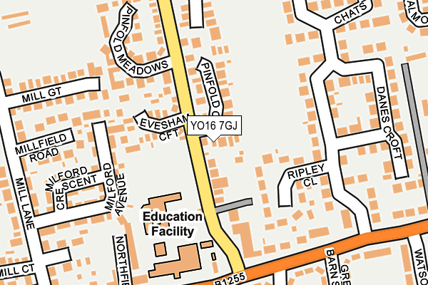 YO16 7GJ map - OS OpenMap – Local (Ordnance Survey)