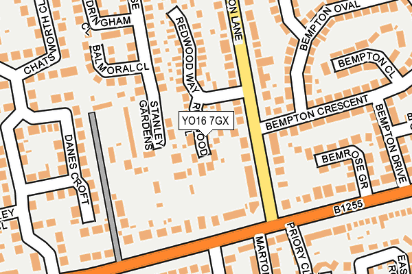 YO16 7GX map - OS OpenMap – Local (Ordnance Survey)