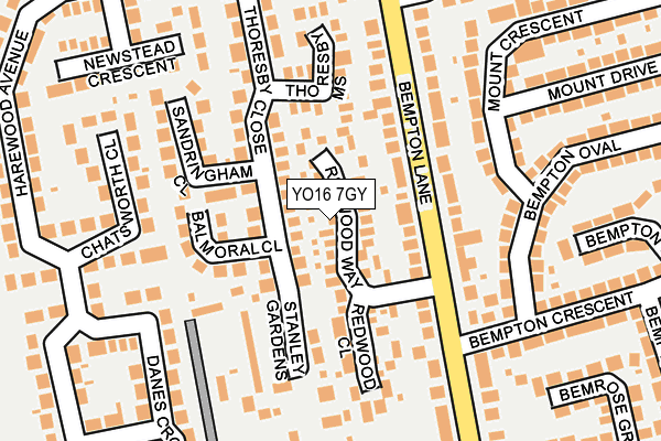 YO16 7GY map - OS OpenMap – Local (Ordnance Survey)