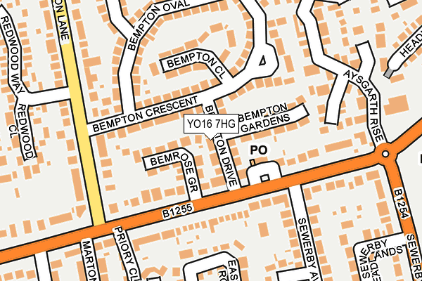 YO16 7HG map - OS OpenMap – Local (Ordnance Survey)