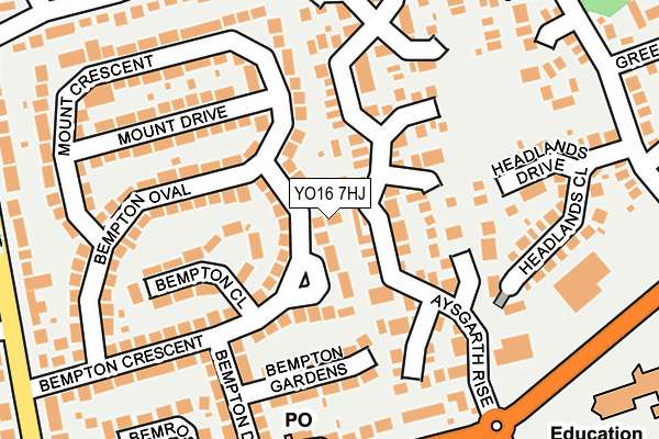 YO16 7HJ map - OS OpenMap – Local (Ordnance Survey)