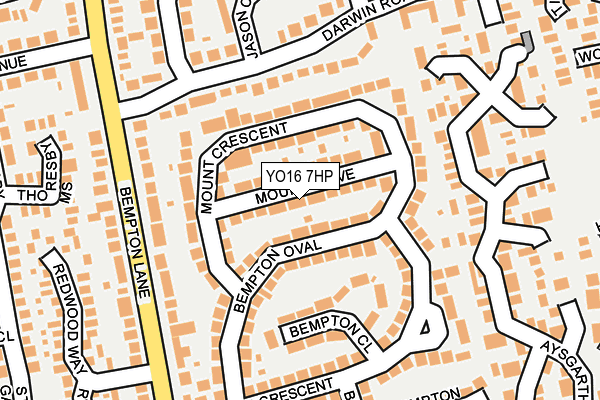 YO16 7HP map - OS OpenMap – Local (Ordnance Survey)
