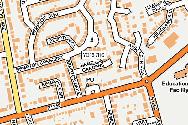 YO16 7HQ map - OS OpenMap – Local (Ordnance Survey)