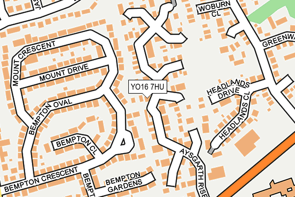 YO16 7HU map - OS OpenMap – Local (Ordnance Survey)