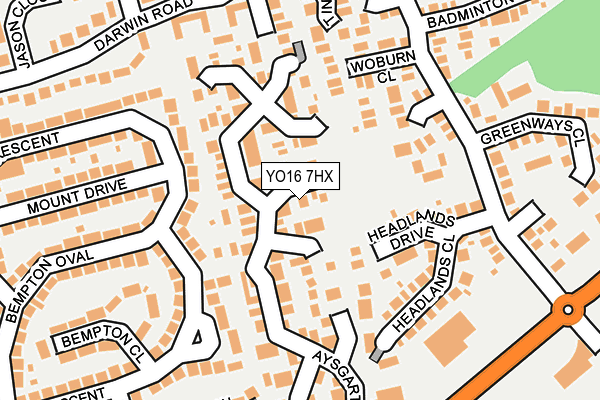YO16 7HX map - OS OpenMap – Local (Ordnance Survey)
