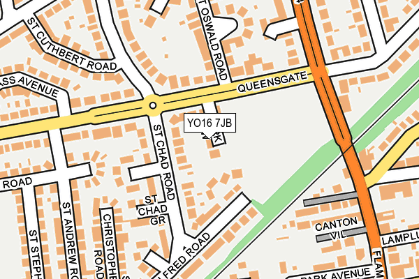 YO16 7JB map - OS OpenMap – Local (Ordnance Survey)