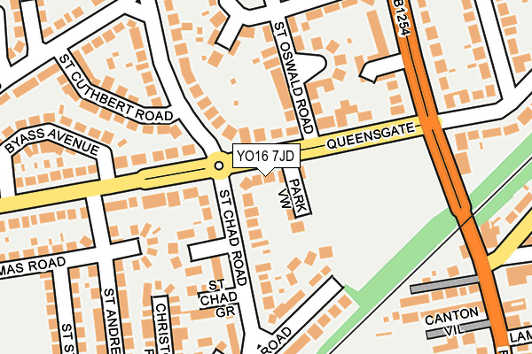 YO16 7JD map - OS OpenMap – Local (Ordnance Survey)