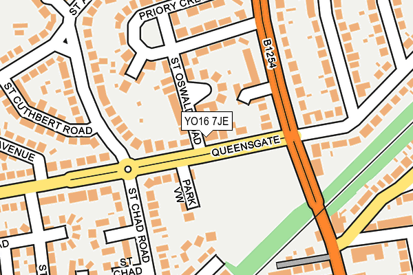 YO16 7JE map - OS OpenMap – Local (Ordnance Survey)