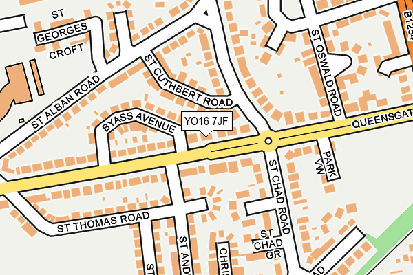 YO16 7JF map - OS OpenMap – Local (Ordnance Survey)