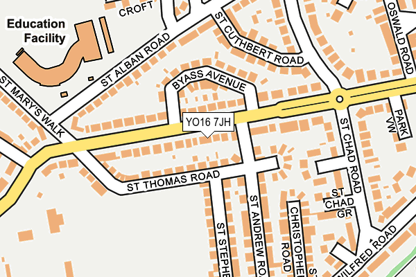 YO16 7JH map - OS OpenMap – Local (Ordnance Survey)