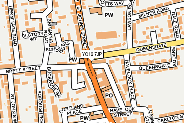 YO16 7JP map - OS OpenMap – Local (Ordnance Survey)