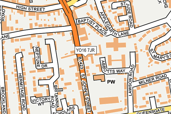 YO16 7JR map - OS OpenMap – Local (Ordnance Survey)