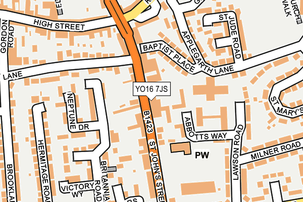 YO16 7JS map - OS OpenMap – Local (Ordnance Survey)