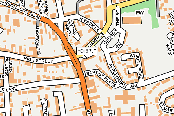YO16 7JT map - OS OpenMap – Local (Ordnance Survey)
