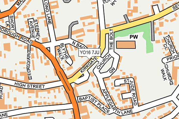 YO16 7JU map - OS OpenMap – Local (Ordnance Survey)