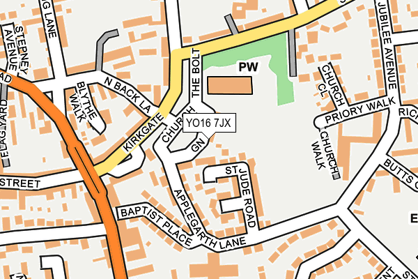 YO16 7JX map - OS OpenMap – Local (Ordnance Survey)