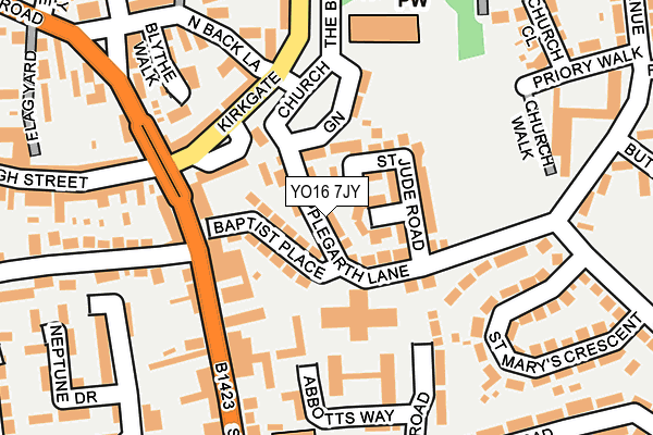 YO16 7JY map - OS OpenMap – Local (Ordnance Survey)