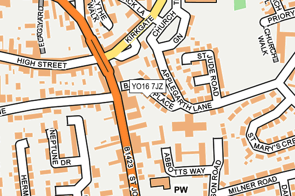 YO16 7JZ map - OS OpenMap – Local (Ordnance Survey)