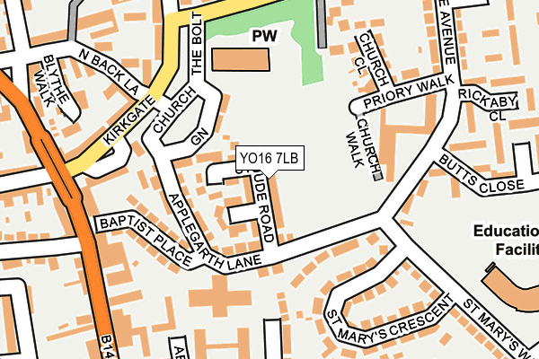 YO16 7LB map - OS OpenMap – Local (Ordnance Survey)