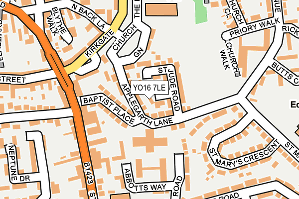 YO16 7LE map - OS OpenMap – Local (Ordnance Survey)