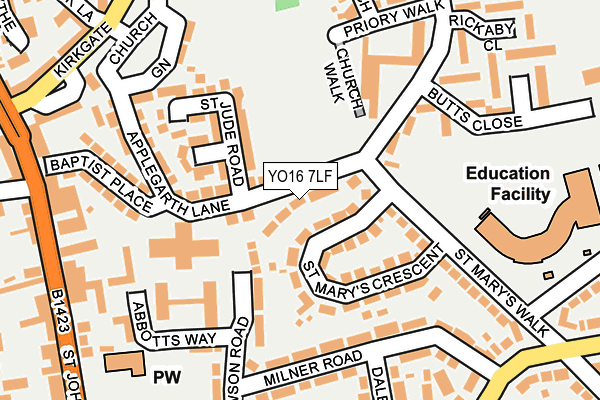 YO16 7LF map - OS OpenMap – Local (Ordnance Survey)
