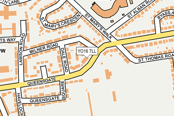 YO16 7LL map - OS OpenMap – Local (Ordnance Survey)