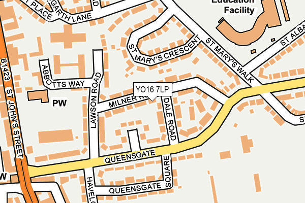 YO16 7LP map - OS OpenMap – Local (Ordnance Survey)