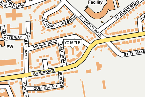 YO16 7LR map - OS OpenMap – Local (Ordnance Survey)