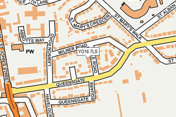 YO16 7LS map - OS OpenMap – Local (Ordnance Survey)