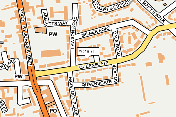 YO16 7LT map - OS OpenMap – Local (Ordnance Survey)