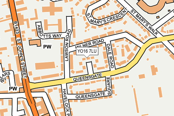 YO16 7LU map - OS OpenMap – Local (Ordnance Survey)