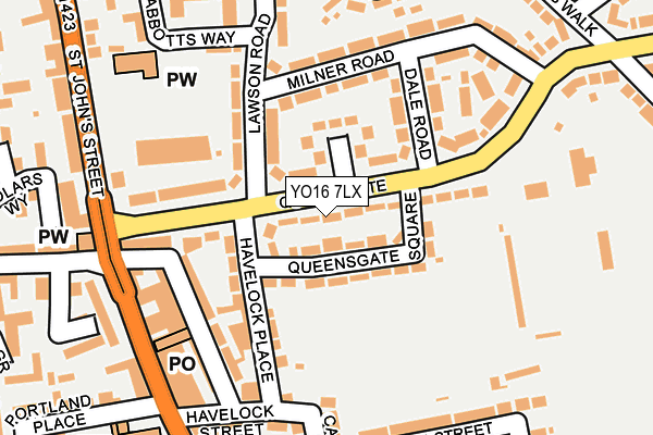 YO16 7LX map - OS OpenMap – Local (Ordnance Survey)