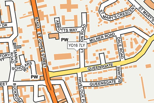 YO16 7LY map - OS OpenMap – Local (Ordnance Survey)