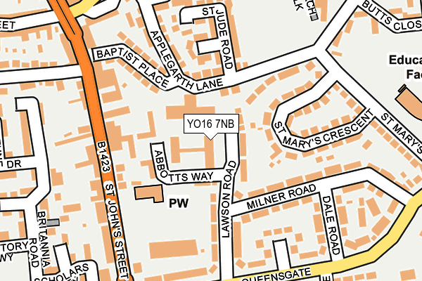 YO16 7NB map - OS OpenMap – Local (Ordnance Survey)