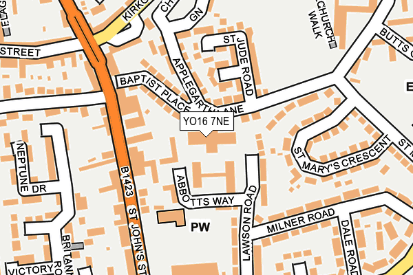YO16 7NE map - OS OpenMap – Local (Ordnance Survey)