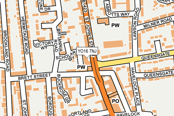 YO16 7NJ map - OS OpenMap – Local (Ordnance Survey)