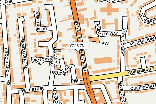 YO16 7NL map - OS OpenMap – Local (Ordnance Survey)