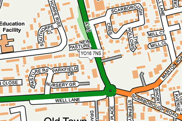 YO16 7NS map - OS OpenMap – Local (Ordnance Survey)