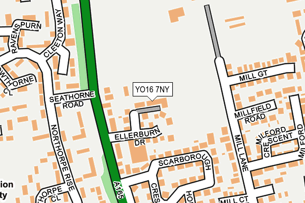 YO16 7NY map - OS OpenMap – Local (Ordnance Survey)