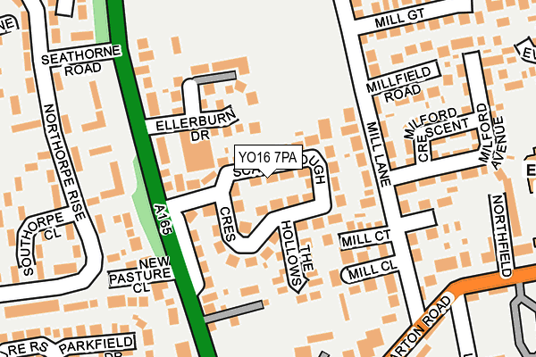 YO16 7PA map - OS OpenMap – Local (Ordnance Survey)