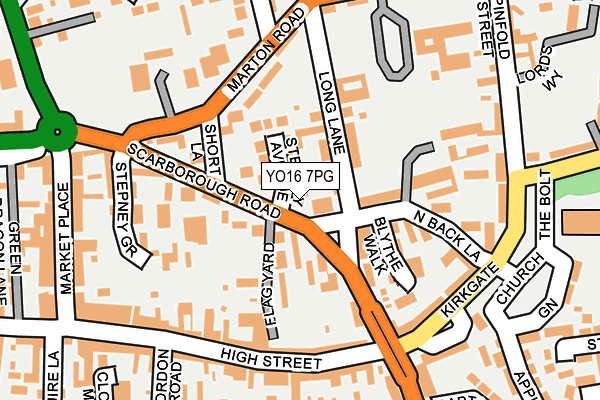 YO16 7PG map - OS OpenMap – Local (Ordnance Survey)