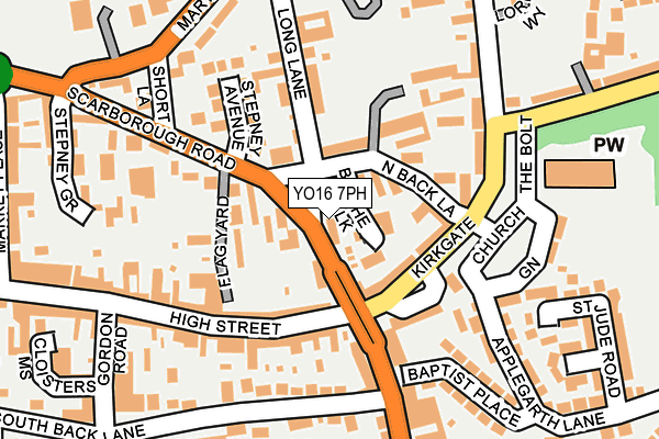 YO16 7PH map - OS OpenMap – Local (Ordnance Survey)