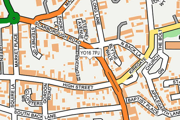 YO16 7PJ map - OS OpenMap – Local (Ordnance Survey)