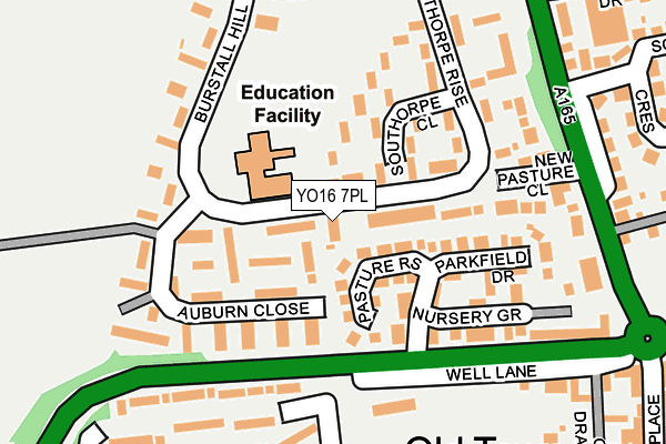 YO16 7PL map - OS OpenMap – Local (Ordnance Survey)