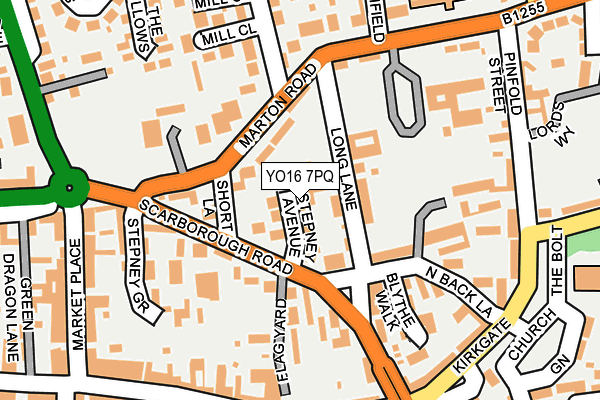 YO16 7PQ map - OS OpenMap – Local (Ordnance Survey)