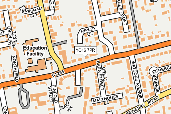 YO16 7PR map - OS OpenMap – Local (Ordnance Survey)