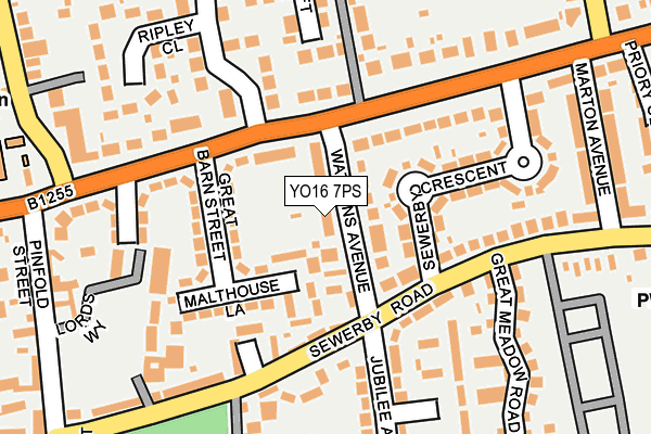 YO16 7PS map - OS OpenMap – Local (Ordnance Survey)