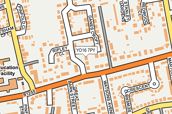 YO16 7PY map - OS OpenMap – Local (Ordnance Survey)